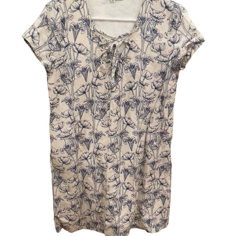 Love Johnny Was Womens Linen Silk Shift Dress XS Pullover Cap Sleeve Minimalist